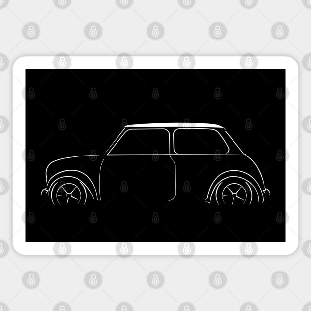 Original Austin Cooper Mini - profile stencil, white Magnet by mal_photography